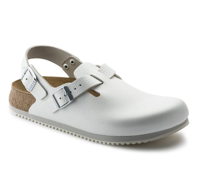 Clog Tokio Super Grip, Naturleder, weiß, Weite normal, Größe 38