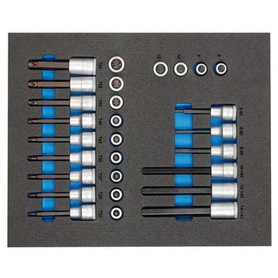 TS CT2-ITX19 Satz Schraubendrehereinsätze 1/2" in 2/4 Check-Tool-Modul