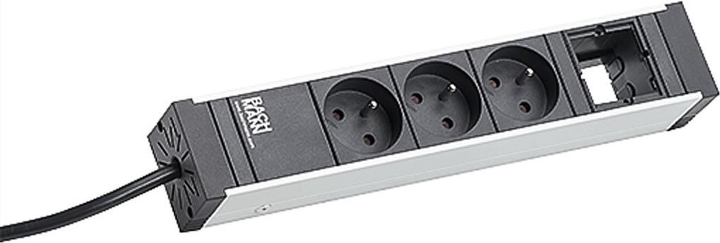 Bachmann Universelle Steckdosenleiste Schwarz 3 Ute Steckdosen