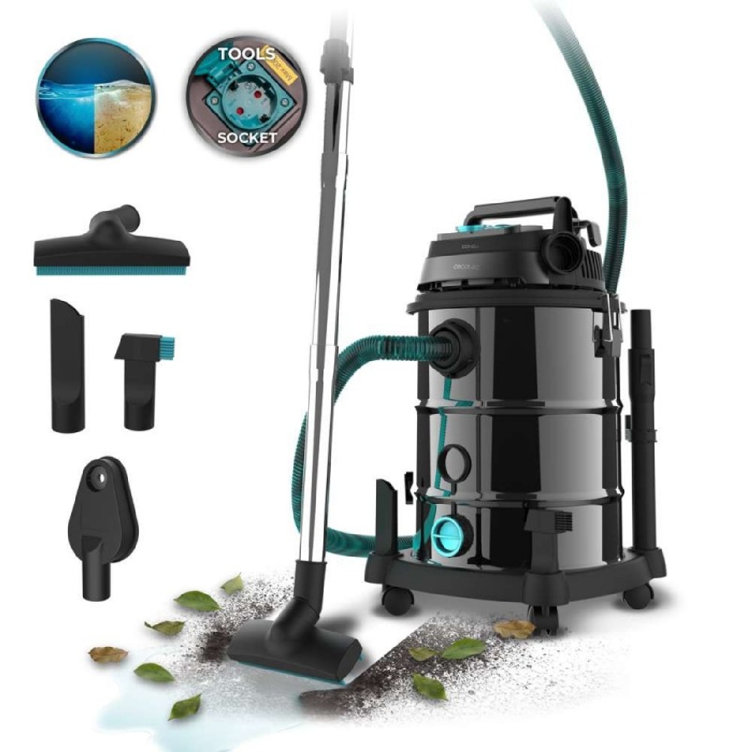 Cecotec Kabelgebundener Metall-nass-trockensauger 30 L Conga Rockstar Wet & Dry Steel Pro Tool Neo. 1600 W