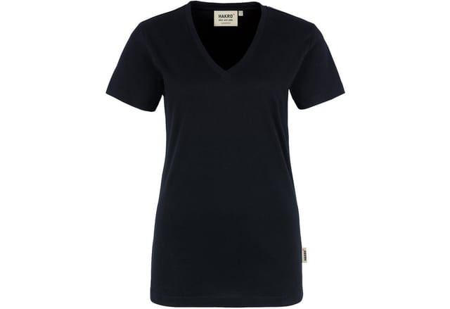 Damen V-Shirt Classic 126, schwarz, Größe M