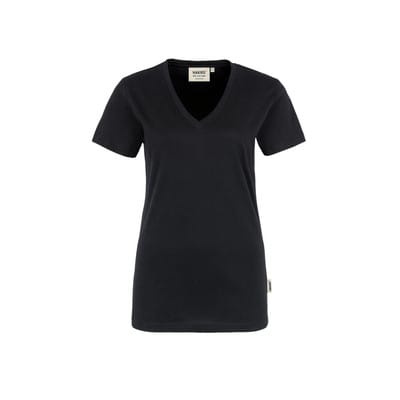 Damen V-Shirt Classic 126, schwarz, Größe XL