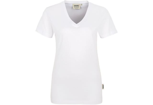 Damen V-Shirt Classic 126, weiß, Größe S