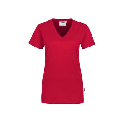 Damen V-Shirt Classic 126, rot, Größe L