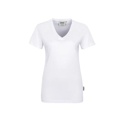Damen V-Shirt Classic 126, weiß, Größe XL