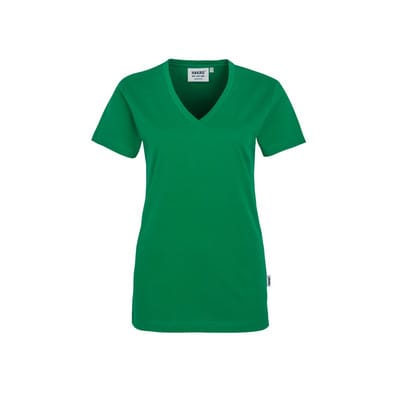 Damen V-Shirt Classic 126, kellygrün, Größe L