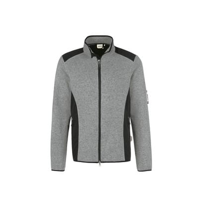 Damen Strickfleecejacke Churchill 236, grau meliert, Größe 2XL