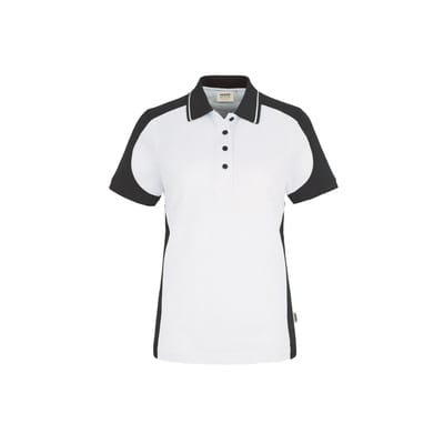 Damen Poloshirt Contrast Mikralinar® 239, weiß/anthrazit, Größe 2XL