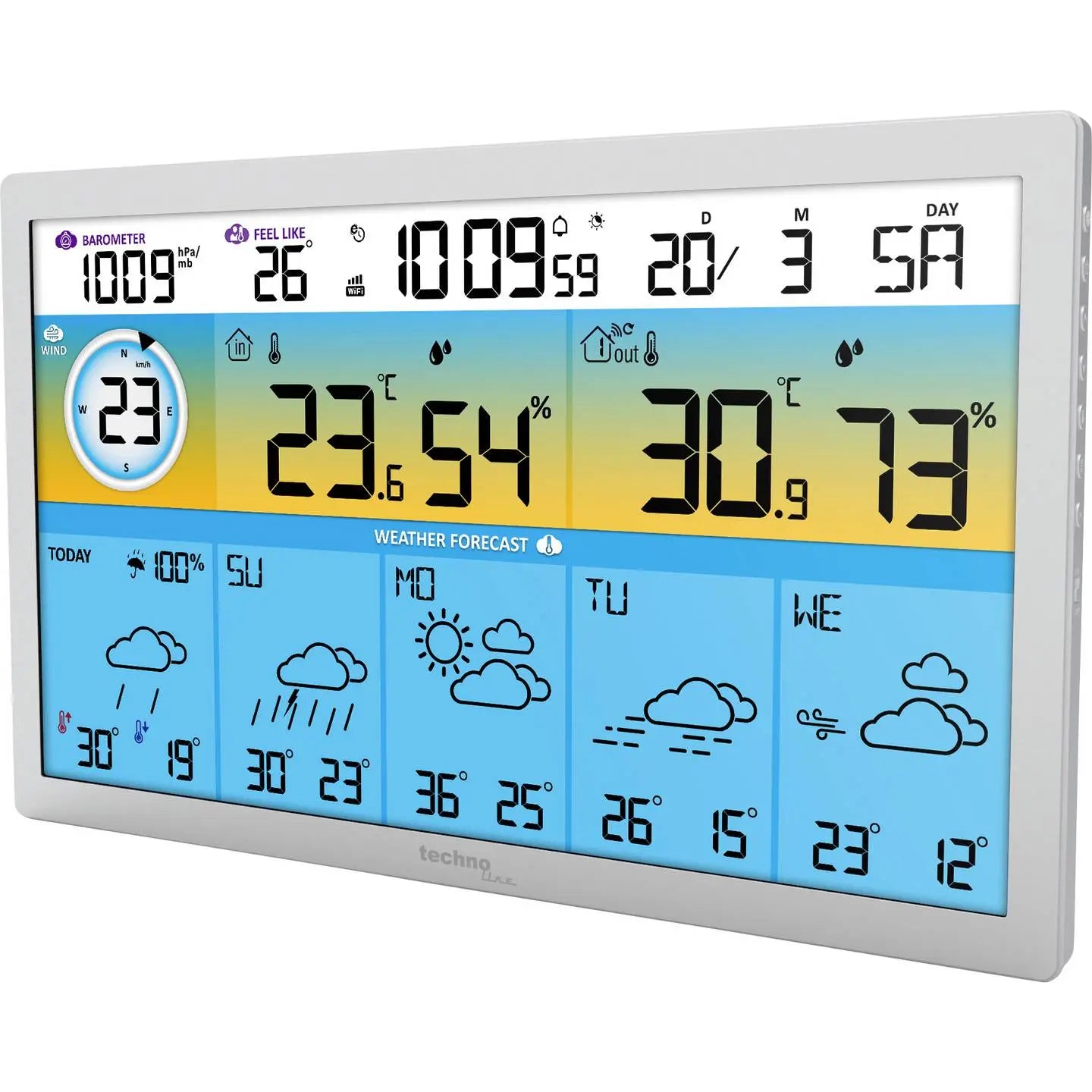 [neuwertig] B-ware Techno Line Funk Wetterstation Station Wlan Wetterdaten Außensender Wd2500855
