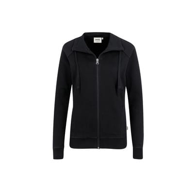 Damen Sweatjacke College 406, schwarz, Größe 2XL