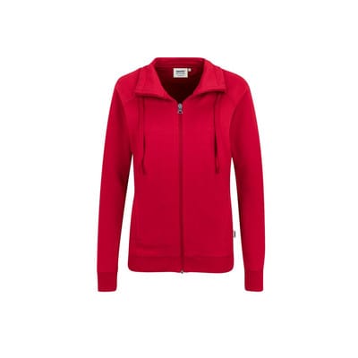 Damen Sweatjacke College 406, rot, Größe XL