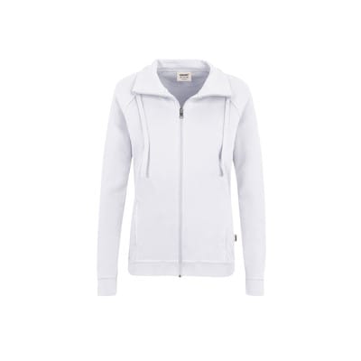 Damen Sweatjacke College 406, weiß, Größe S