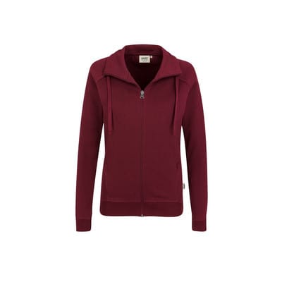 Damen Sweatjacke College 406, weinrot, Größe XS