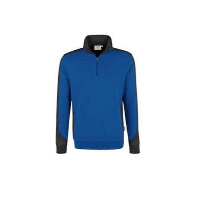 Zip-Sweatshirt Contrast Mikralinar® 476, royalblau/anthrazit, Größe XS