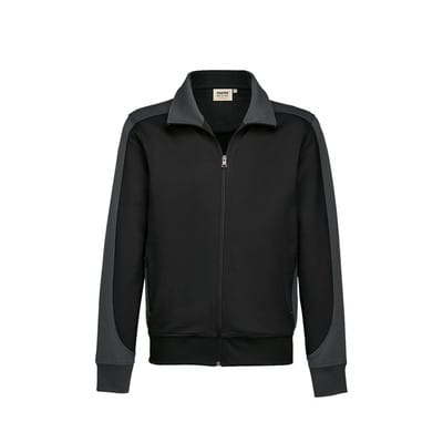 Sweatjacke Contrast Mikralinar® 477, schwarz/anthrazit, Größe XL