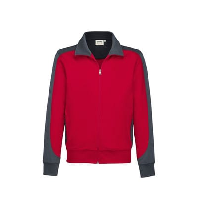 Sweatjacke Contrast Mikralinar® 477, rot/anthrazit, Größe M