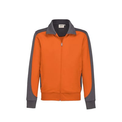 Sweatjacke Contrast Mikralinar® 477, orange/anthrazit, Größe S