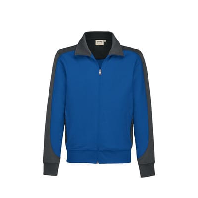 Sweatjacke Contrast Mikralinar® 477, royalblau/anthrazit, Größe 4XL