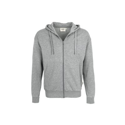 Kapuzen-Sweatjacke Premium 605, grau meliert, Größe 6XL