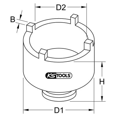 3/4" KM-Nutmuttern-Schlüssel KM9, Zapfen außenliegend