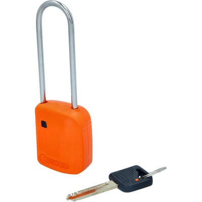 Absperr-Vorhängeschloss, orange, Metall, 76 mm