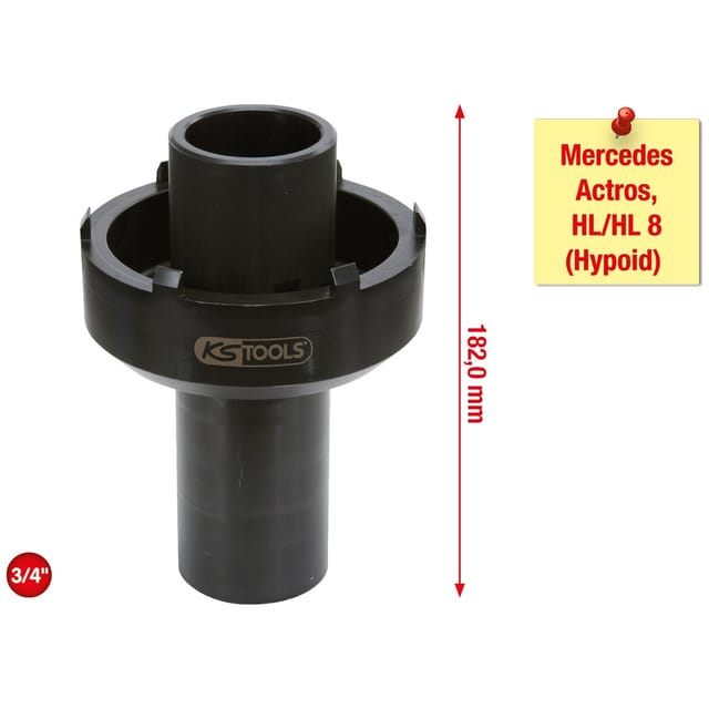 3/4" Nutmuttern-Schlüssel mit 6 Zapfen für Mercedes, 105-125mm