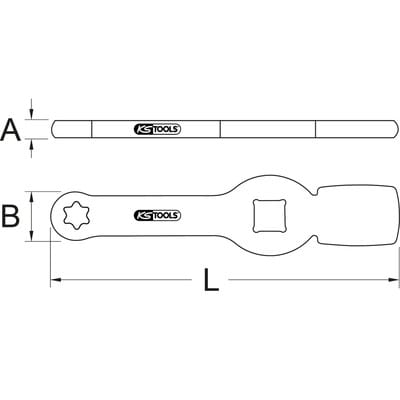 3/4" Schlag-Torx-E-Schlüssel mit 2 Schlagflächen, E24