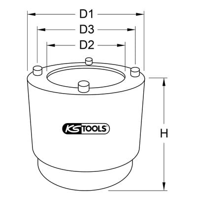 1/2" Steckschlüssel für Öldichtringe an Lenkgetrieben für Fuso, Ø 82mm
