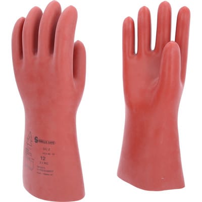 Elektriker-Schutzhandschuh mit mechanischem Schutz, Größe 12, Klasse 2, rot