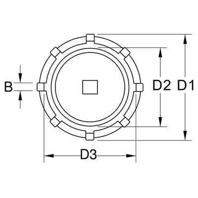 3/4" Nutmuttern-Schlüssel Scania 8 Zapfen für Scania