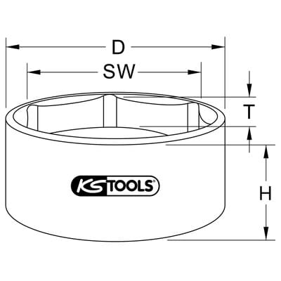 3/4" Achsmuttern-Schlüssel, 6-kant, kurz, 90mm