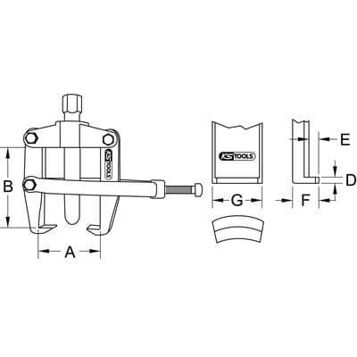 Universal-Kugelgelenk-Abzieher 2-armig mit Spannbügel, 69 mm