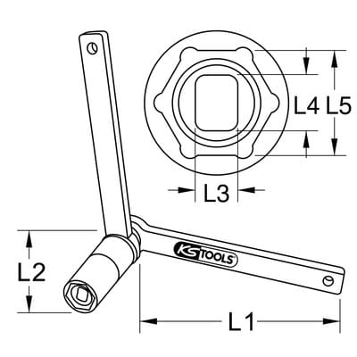 Spezial-Gegenhalteschlüssel für Volvo, Flach/Oval, 18 mm
