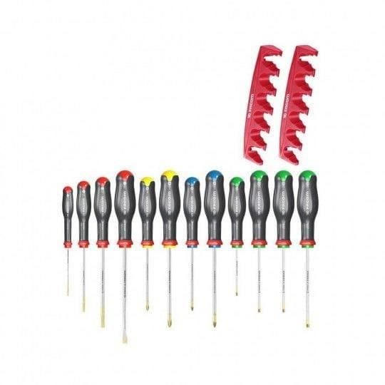 Schraubendreher-Set 12-teilig + 2 Halter