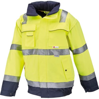 Warnjacke ARTHUR, gelb/marine, L