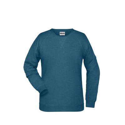 Damen Raglan Sweatshirt 8021, petrol-melange, Größe XS