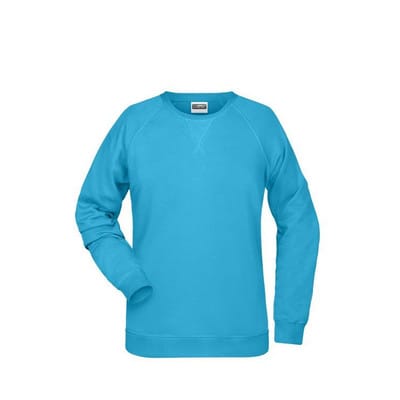 Damen Raglan Sweatshirt 8021, türkis, Größe XL