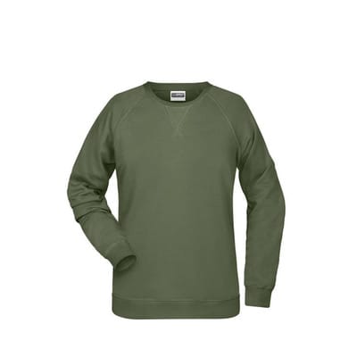 Damen Raglan Sweatshirt 8021, oliv, Größe XS