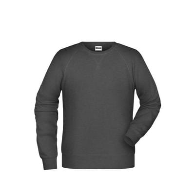 Herren Raglan Sweatshirt 8022, schwarz hether, Größe 5XL