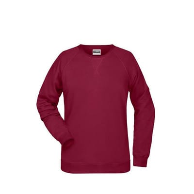 Damen Raglan Sweatshirt 8021, wein-rot, Größe M