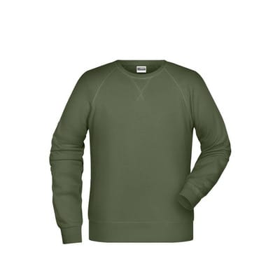 Herren Raglan Sweatshirt 8022, oliv, Größe L