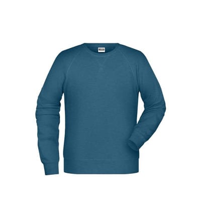 Herren Raglan Sweatshirt 8022, petrol-melange, Größe S