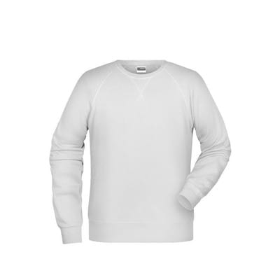 Herren Raglan Sweatshirt 8022, weiß, Größe 4XL