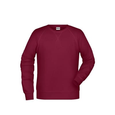 Herren Raglan Sweatshirt 8022, wein-rot, Größe M