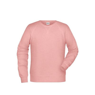 Herren Raglan Sweatshirt 8022, rosa-melange, Größe 4XL