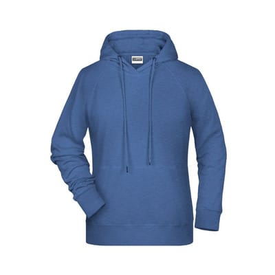 Damen Kapuzensweatshirt 8023, hell-denim-melange, Größe XS