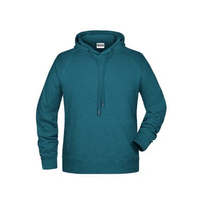 Herren Kapuzensweatshirt 8024, petrol-melange, Größe M