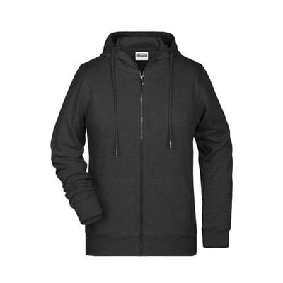Damen Hoody Sweatjacke 8025, schwarz hether, Größe L