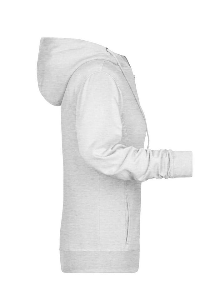 Damen Hoody Sweatjacke 8025, asch-grau, Größe M