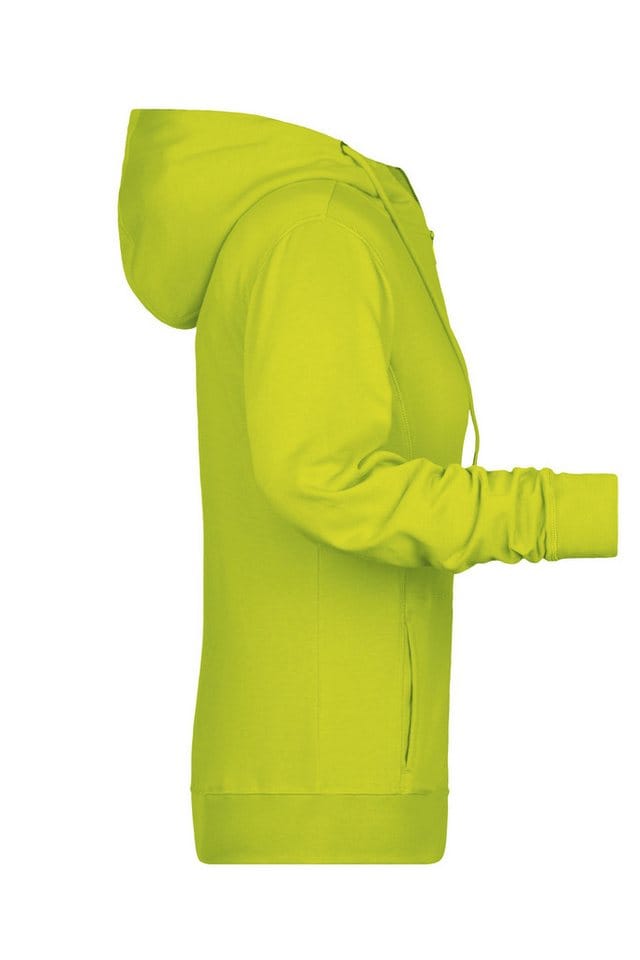Damen Hoody Sweatjacke 8025, acid-gelb, Größe XS
